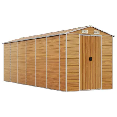 Image de Abri de jardin marron clair 191x555x198 cm acier galvanisé