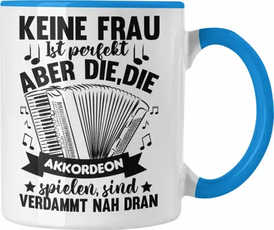 Produktbild von Trendation - Akkordeon Tasse Geschenk Akkordeon-Spielerin Geschenkidee Geburtstag Lustiger Spruch (Blau)