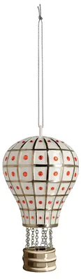 Porzellan-Heißluftballon Deko, mehrfarbig, 7,2 x 7,2 x 12,5 cm