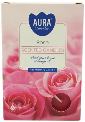 Produktbild von AURA CANDLES Teelichte Duft 6er Rose in Faltschachtel