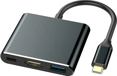 Produktbild von MMOBIEL HDMI Typ C HUB HDMI Adapter USB C zu HDMI Adapter USB 3.1-3.0 (SCHWARZ)