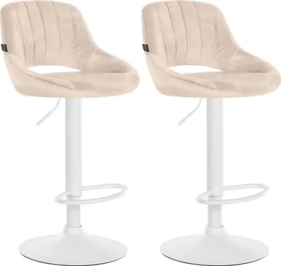 Produktbild von 2er Set Barhocker Milet Samt W creme