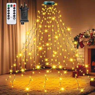 300 LED Weihnachtsbaumbeleuchtung, 12x2,5 m, warmweiß, IP44