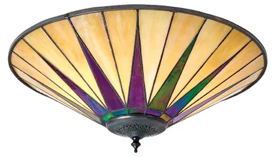 Obrázek produktu pro Kruhový stropní svítidlo DARK STAR, černé, 2xE27x20W, sklo, rozměry: 13x49x49 cm, IP20, Tiffany