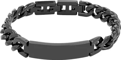 Produktbild von Akzent Panzerarmband mit Identplatte, 316L Edelstahl, schwarz