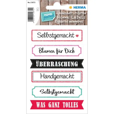 Produktbild von HERMA Sticker HOME "Überraschung" beglimmert – Geschenksticker mehrfarbig