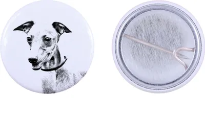 Produktbild von Azawakh Anstecknadel mit kleinem Hund Art-Dog