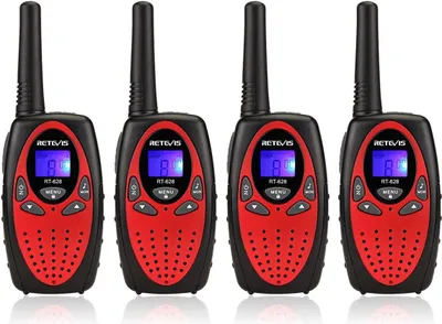 Immagine prodotto di Retevis RT628 Walkie-talkie Set di 4 walkie-talkie per bambini Regali di Pasqua Giocattoli per bambini da 3 a 12 anni Regali di compleanno per vacanze in campeggio (2 coppie, rosso)