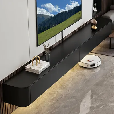 Immagine prodotto di Mobile TV sospeso, nero, in legno, 160 cm