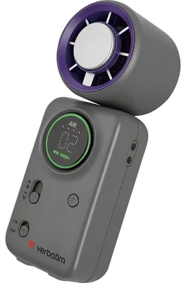 Immagine prodotto di Ventilatore portatile a batteria Verbatim Cool'n'Go Ice Touch Mini (viola/grigio)