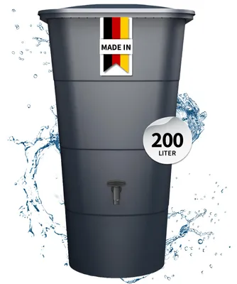 Produktbild von GARANTIA IBIZA Regentonne eckig 200 Liter graphite grey inkl. Deckel und Hahn