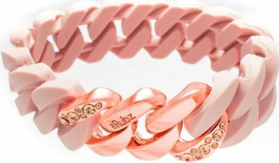 Produktbild von Schmuckstück aus Edelstahl und Silikon, roséfarben, Durchmesser 20 mm