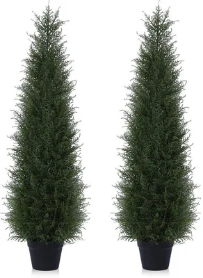 Image de Arbre de cèdre en plastique de 120 cm, résistant aux UV, pour la maison