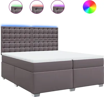 Produktbild von vidaXL Boxspringbett mit Matratze Grau 200x200 cm Kunstleder