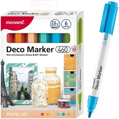 Produktbild von Acrylmarker Deco Marker B 460 6 Farben Pastell Monami (2080001503)
