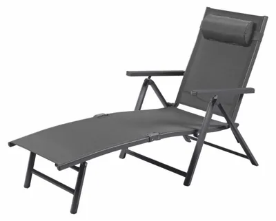 Produktbild von Livarno Relaxliege Gartenliege Alu klappbar 7-fach verstellbar Kopfpolster Anthrazit