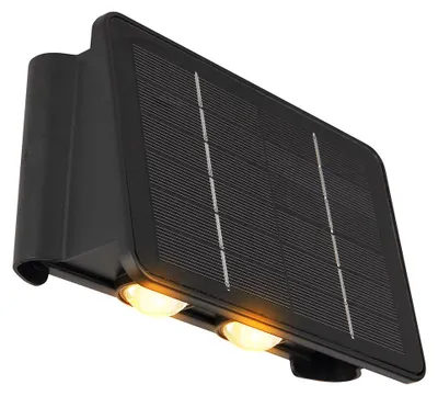 Produktbild von LED Wandlampe Solarleuchte, Akku, IP54, schwarz, L 17 cm