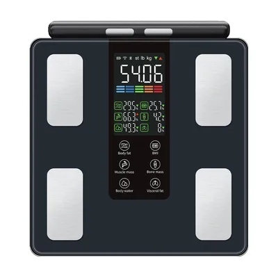 Produktbild von 8-Elektroden Smart-Waage, BIA-Körperanalyse, 50+ Daten, Farbdisplay, Bluetooth, präzise Gewicht-, Fett- & Muskelmessung, App-kompatibel