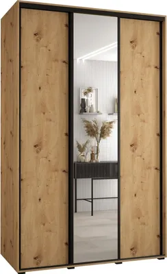Produktbild von MEBLE KRYSPOL Davos 3 Schrank, drei Türen - 235,2x150x60 cm - Artisan Artisan Schwarz