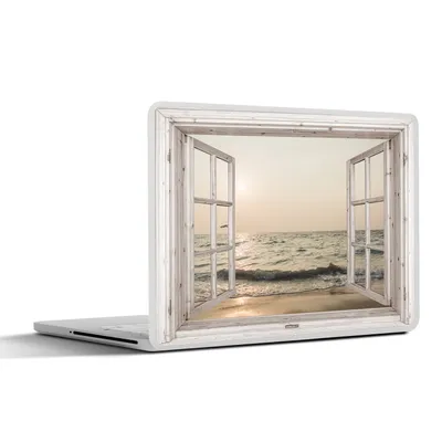 Produktbild von MuchoWow® Laptop Aufkleber Sticker Cover Aussicht - Strand - Meer 30x22 cm - Laptop-Sticker