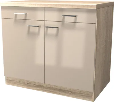 Produktbild von Küchenunterschrank - 100 cm breit - Kaschmir Glanz Sonoma Eiche – Neapel