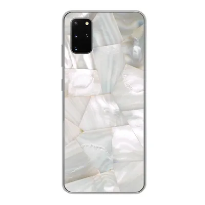 Produktbild von MuchoWow® Handyhülle Schutzhülle Hülle für Samsung Galaxy S20 Plus Naturstein - Perlmutt - Weiß Silikon Softcase Handy Hülle - Hartschale