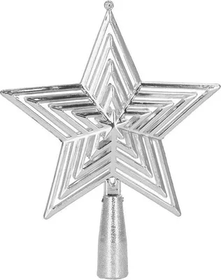 Obrázek produktu pro Hvězda na vánoční stromeček 18 cm stříbrná