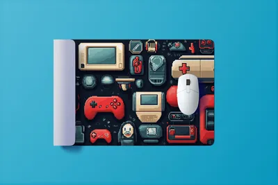 Produktbild von Retro Controller Mauspad | Größe in cm: 90 x 40