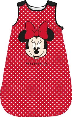 Produktbild von Disney Minnie Mouse Schlafsack für Mädchen Baby ohne Ärmel Rot mit weißen Punkten 70