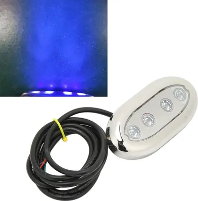 Obrázek produktu pro Námořní podvodní LED světlo DC 12 V-24 V, IP68 vodotěsné, univerzálně vhodné pro loď, jachtu, na vodu, modré, 4 W