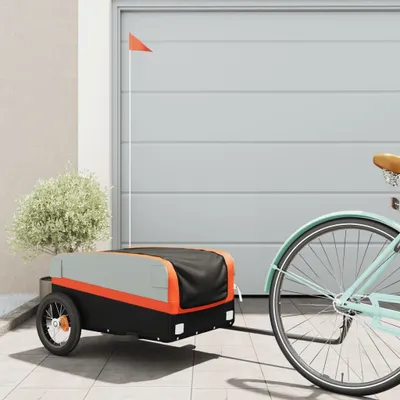 Produktbild von vidaXL Príves na bicykel čierno-oranžový 30 kg železa