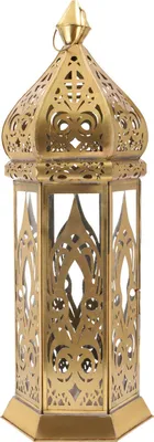 Produktbild von Große Orientalische Metall/Glas Laterne in Marrokanischem Design - Modell 8, Mehrfarbig, Glas,Metall,Eisen, 60*21*21 cm, Orientalische Laternen