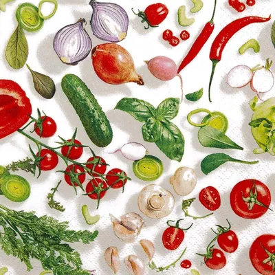 Produktbild von Servietten 33x33 cm - Tasty Vegetables