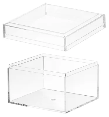 Produktbild von Omgoods – Transparente Acryl-Aufbewahrungsbox mit Deckel, 8 x 8 x 6 cm