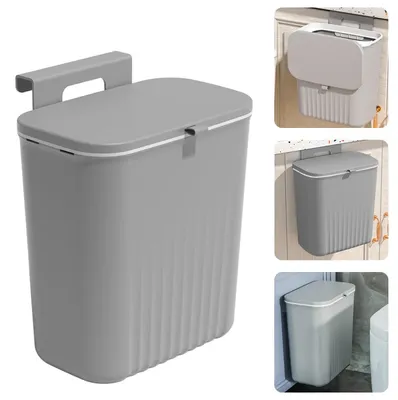 Obrázek produktu pro Kbelík na odpadky do kuchyně, pod kuchyňskou linku, s víkem, objem 9 litrů