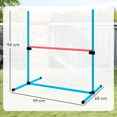 Obrázek produktu pro PawHut Agility Set pro psy, 4dílná výbava pro agility s nastavitelnou výškou, světle modrá