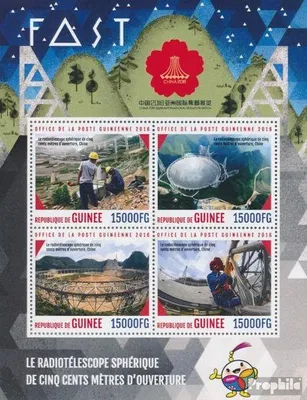 Produktbild von Briefmarken Guinea 2016 Mi 12151-12154 Kleinbogen (kompl. Ausgabe) postfrisch Radioteleskop