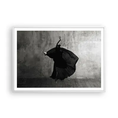 Produktbild von Gerahmtes Poster - Weißer Rahmen - Tanz Schwarz Kleid - 100x70 cm - Wand Bild - Wanddeko - Wandbilder - Kunstposter - Wandposter - Bilderrahmen - Bilder - Kunstdruck - P2WAA100x70-4536