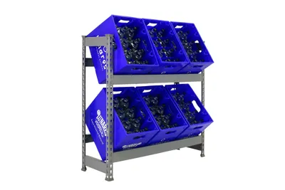 Produktbild von SimonRack Getränkekistenregal SIMONBOTTLE 2 Ebenen HxBxT 100x100x30cm Grau