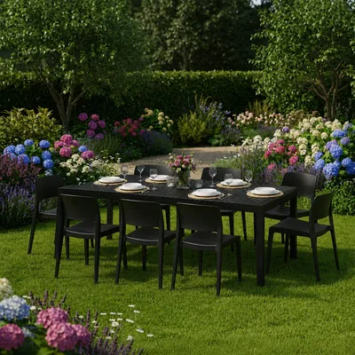 Produktbild von Masiba - Gartenmöbel-Set, Anthrazit, 8 Plätze, Italy
