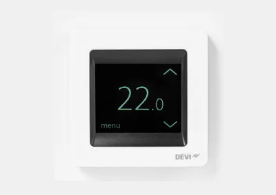 Produktbild von Devi Uhren-Thermostat reg Touch polarweiß TouchDisplay