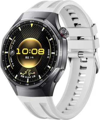 Produktbild von Silikon Armband für Huawei Watch GT 6 Pro Seamless Groove verstellbar Weiß