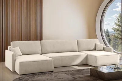 Produktbild von Wohnlandschaft mit Schlaffunktion Sofa LOUIS Stoff Salvador Beige