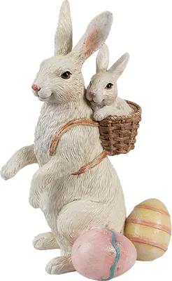 Produktbild von Clayre & Eef Dekorationsfigur Kaninchen 16 cm Beige Kunststoff