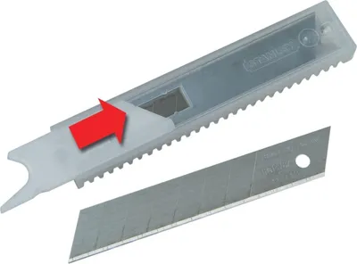 Produktbild von STANLEY Cutterklinge FatMax L.110mm B.18mm S.0,55mm i.Si.-Spender 10St./VE SB Stanley