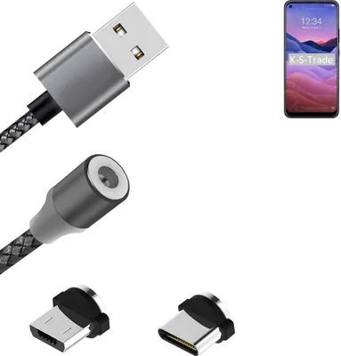 Produktbild von K-S-Trade Hochwertiges Magnet-Lade-kabel Sync-Kabel Daten-Kabel für ZTE a1 mit USB-Typ-C-Anschluss und Micro-USB-Anschluss 2A bis zu 480mbps