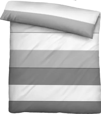 Produktbild von Biberna Mako-Satin Bettwäsche Streifen 615210-017 sturmgrau 155x200 cm + 80x80 cm