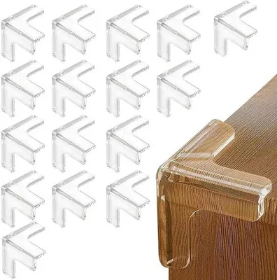 Image de Protections d'angle pour meubles Benzoa® (adhésives, transparentes) – 16 protections d'angle souples pour tables, lits et armoires, sans BPA