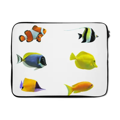 Produktbild von MuchoWow® Laptop Hülle 14 ZollTropisch - Fische - Weiß Laptoptasche - Laptoptasche - Stoßsicher - Schutzhaube