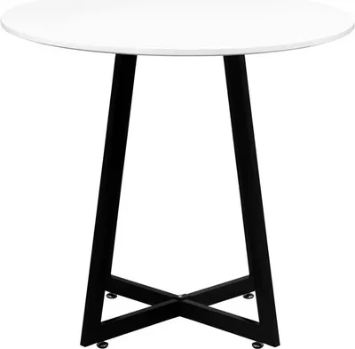 Zdjęcie produktu dla Stół okrągły 80 cm do salonu jadalni biały blat nowoczesny loft